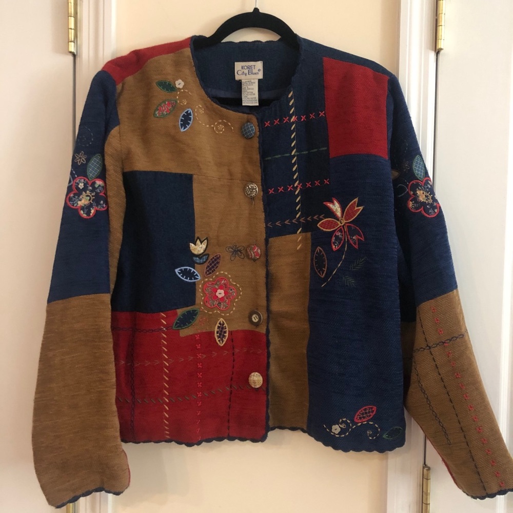 Vintage Print/Button Jacket